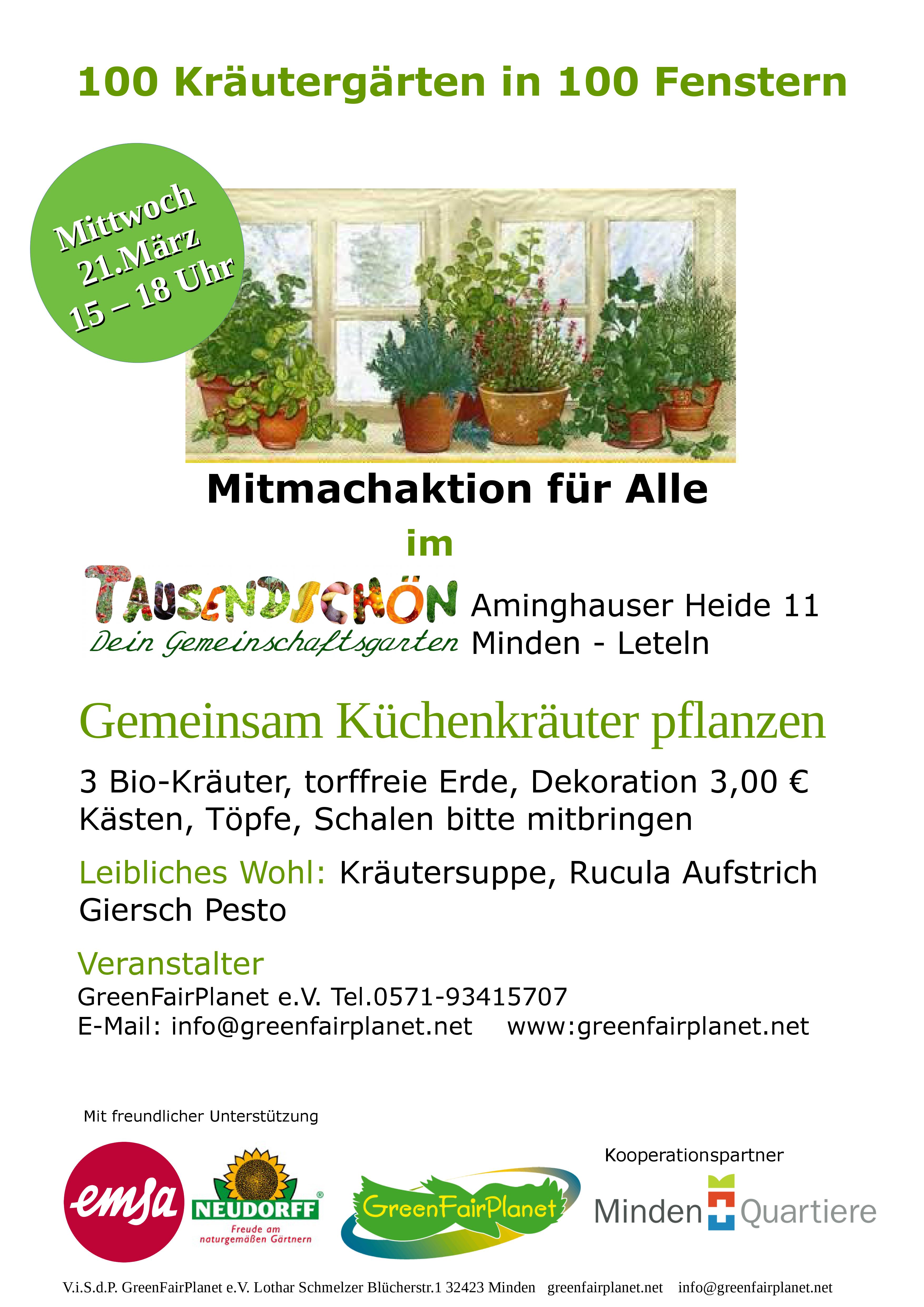 Plakat 100 Kräuter in 100 Fenstern