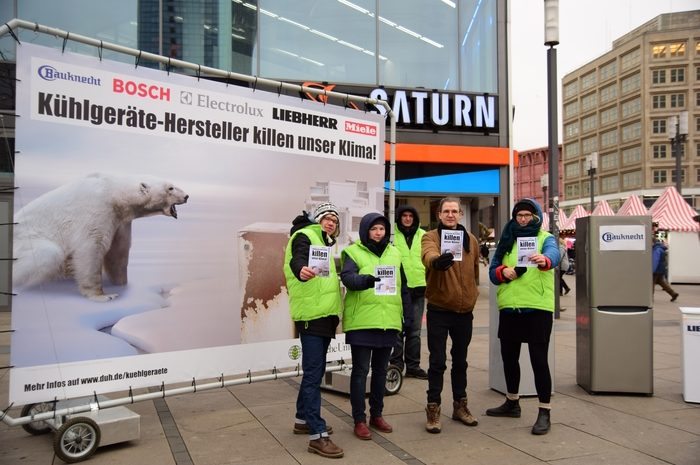 20181206_700_Kühlgeräte Entsorgung Kühlgeräte-Aktion Alexanderplatz. © DUH