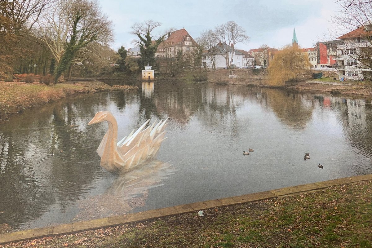 Skulptur Schwan von Künstler Hartwig Reinboth