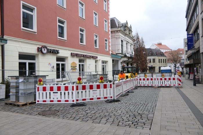 Poller am Markt Minden - Bauarbeiten für die Poller-Anlagen