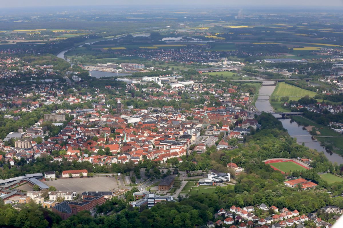 Luftbild Altstadt mit Glacis